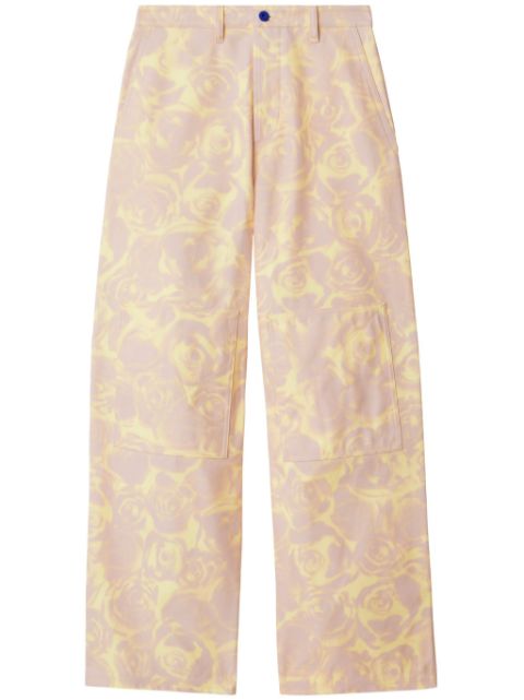 Burberry rose-print straight-leg trousers Women