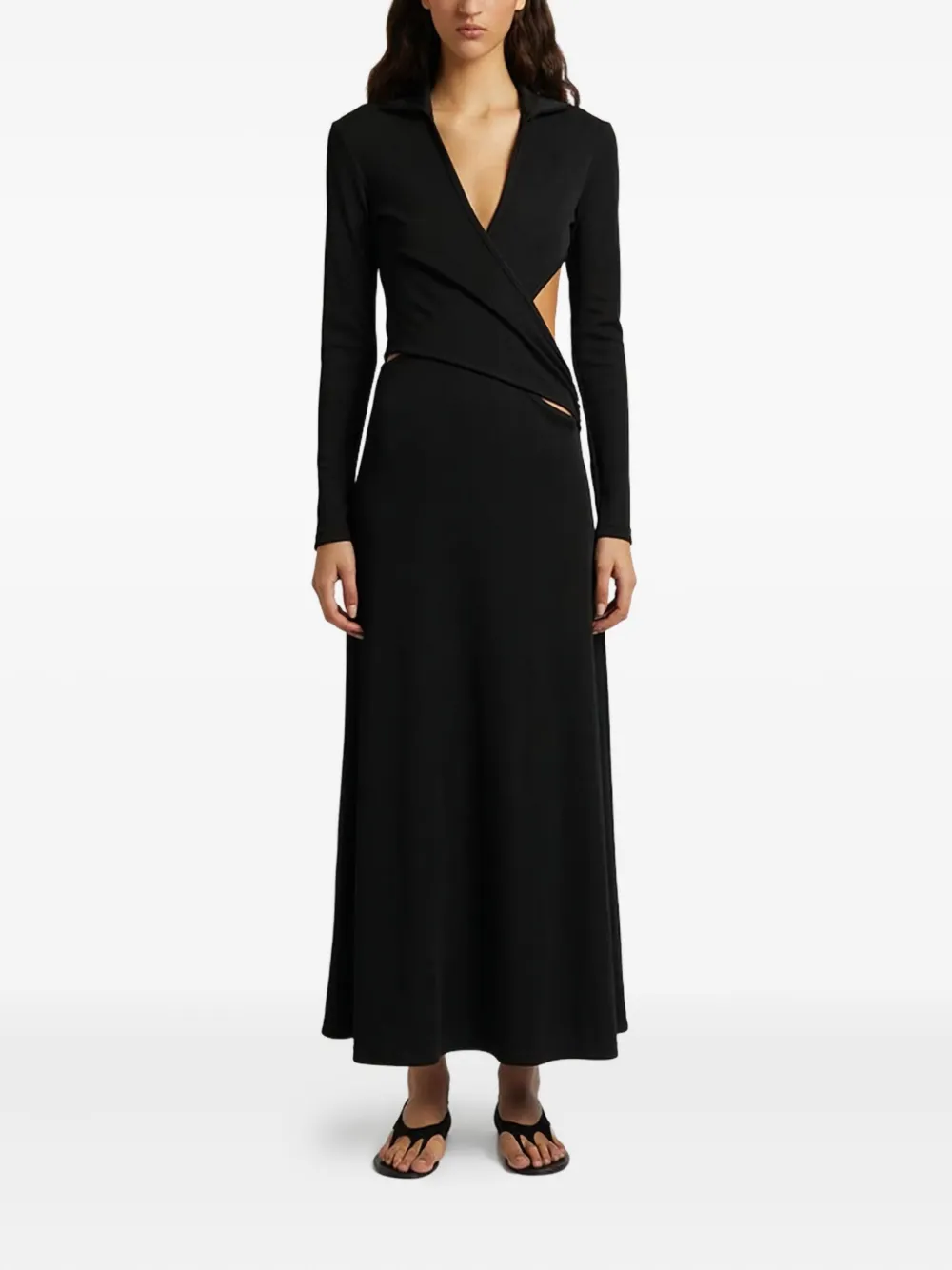 Christopher Esber Fran cut-out ribbed midi dress - ブラック Christopher Esber Fran cut-out ribbed midi dress - ブラック