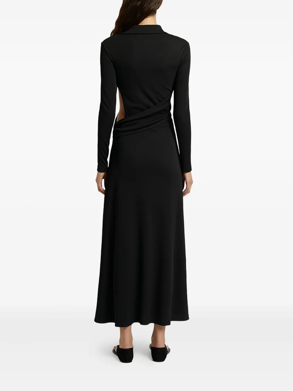 Christopher Esber Fran cut-out ribbed midi dress - Zwart