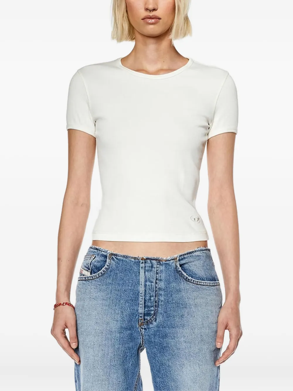 Diesel T-ele-long-n2 T-shirt In White
