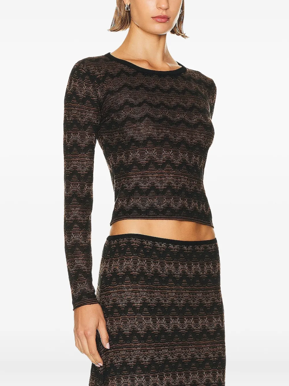 Christopher Esber bateau-neck long sleeve top | Brown | Image 1