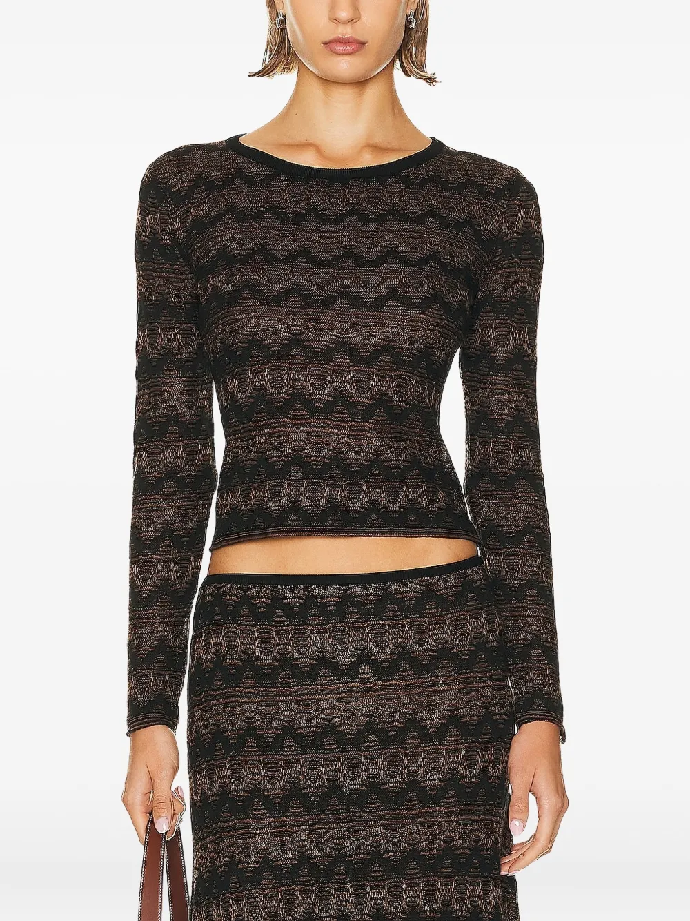 Christopher Esber Bateau-neck Long Sleeve Top In Brown