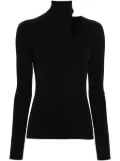 FENDI cut-out fine-ribbed top - Black