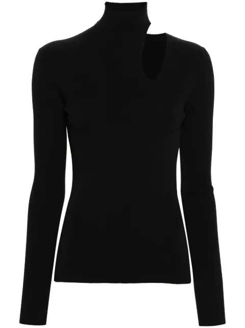 FENDI top tejido de canalé fino con aberturas