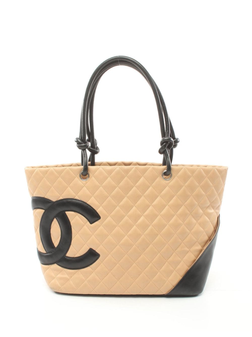 Pre-owned Chanel 2005-2006 Large Cambon Line Large Tote Bag In 中性色