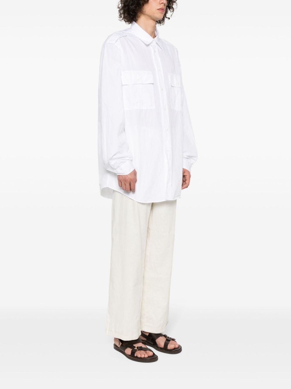 Shop Barena Venezia Classic-collar Cotton Shirt In White
