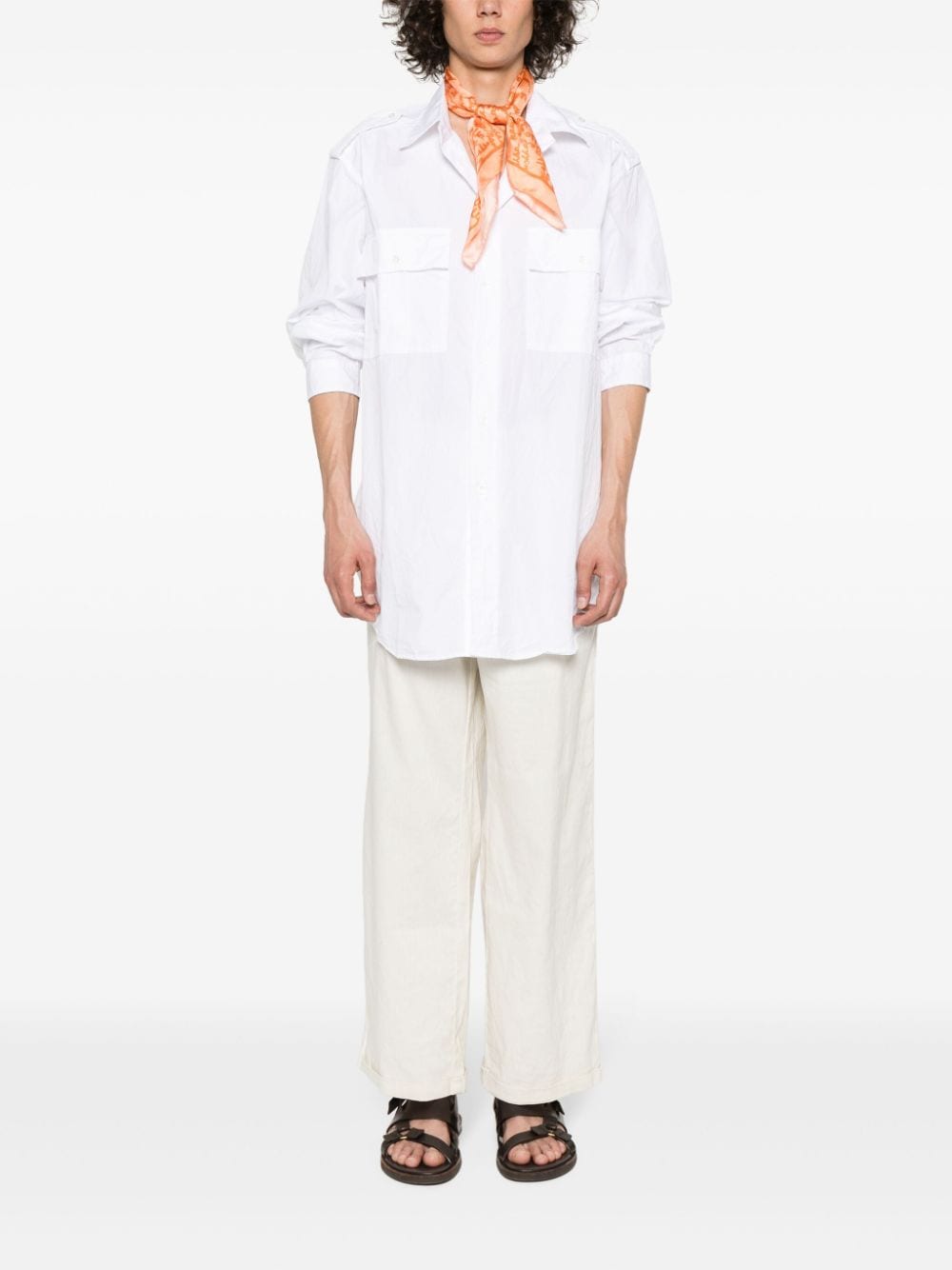 Shop Barena Venezia Classic-collar Cotton Shirt In White