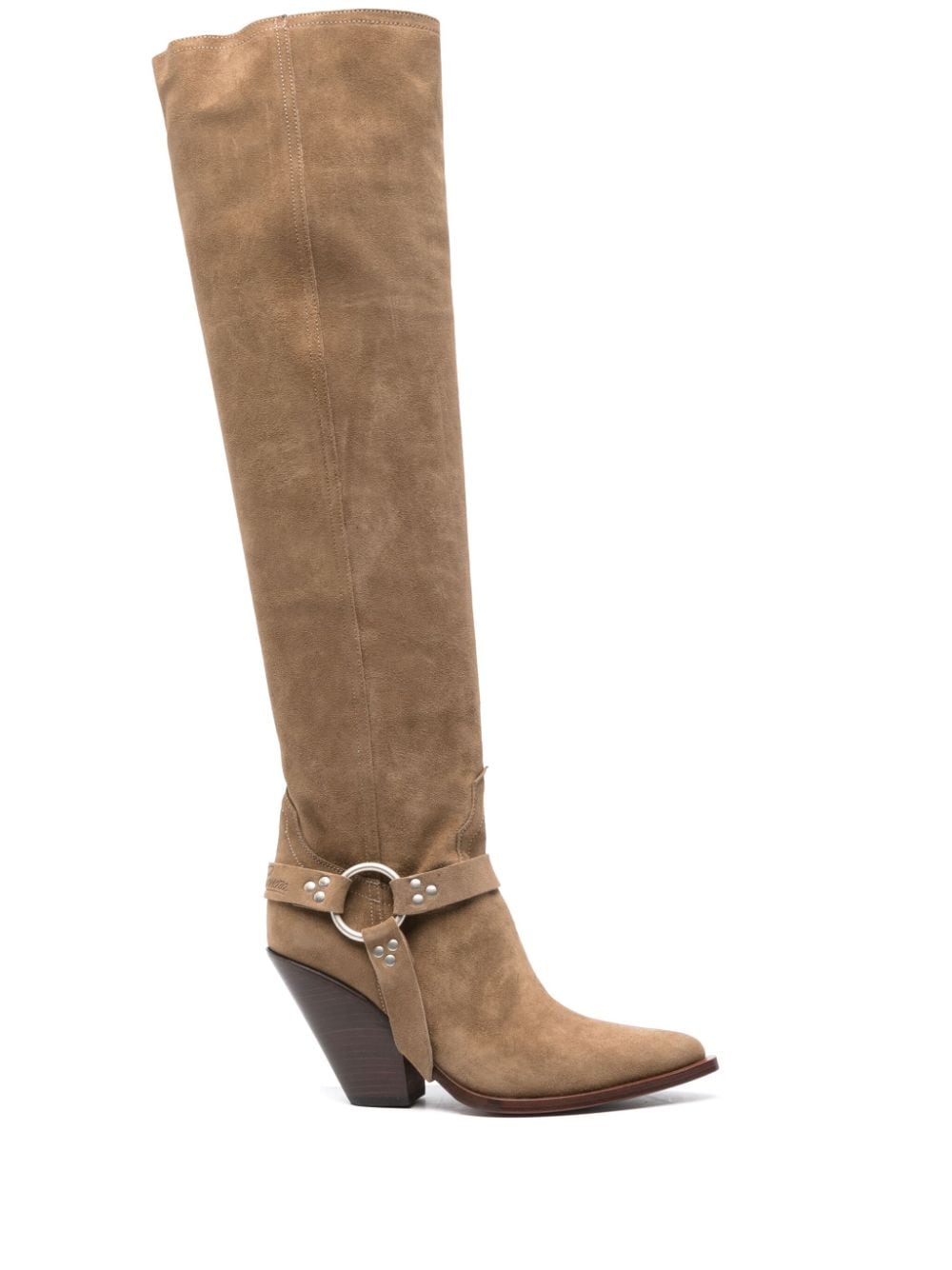 Sonora 100mm suede boots - Nude