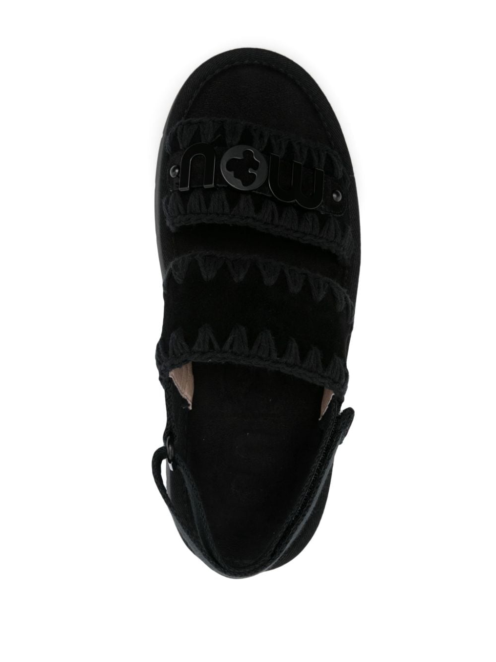 Shop Mou Bounce Suede Flatform Sandals In Black