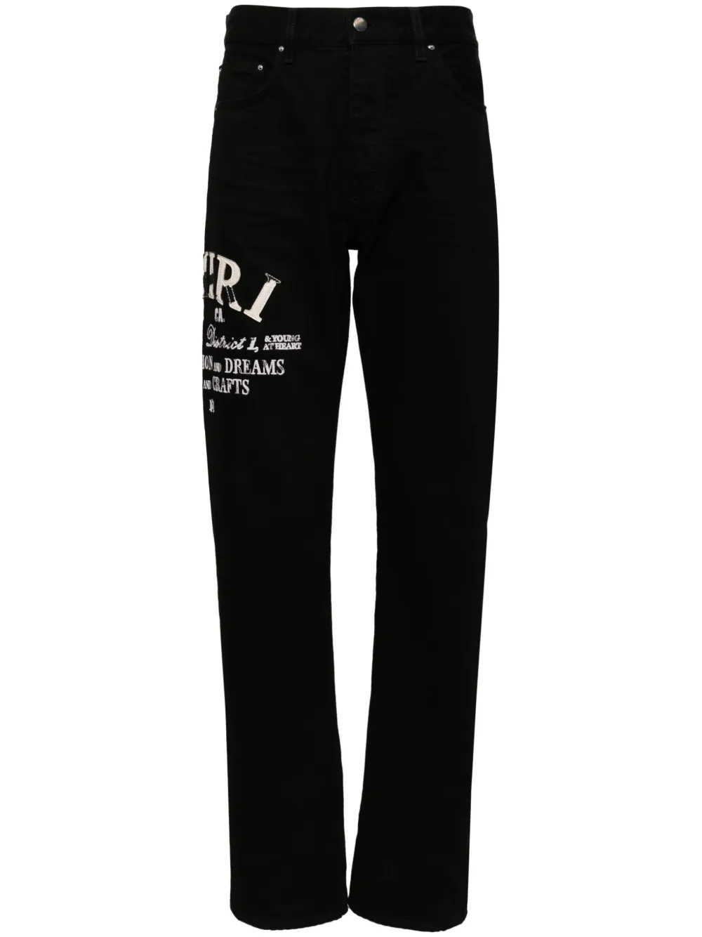 AMIRI logo-appliqué straight-leg jeans Zwart