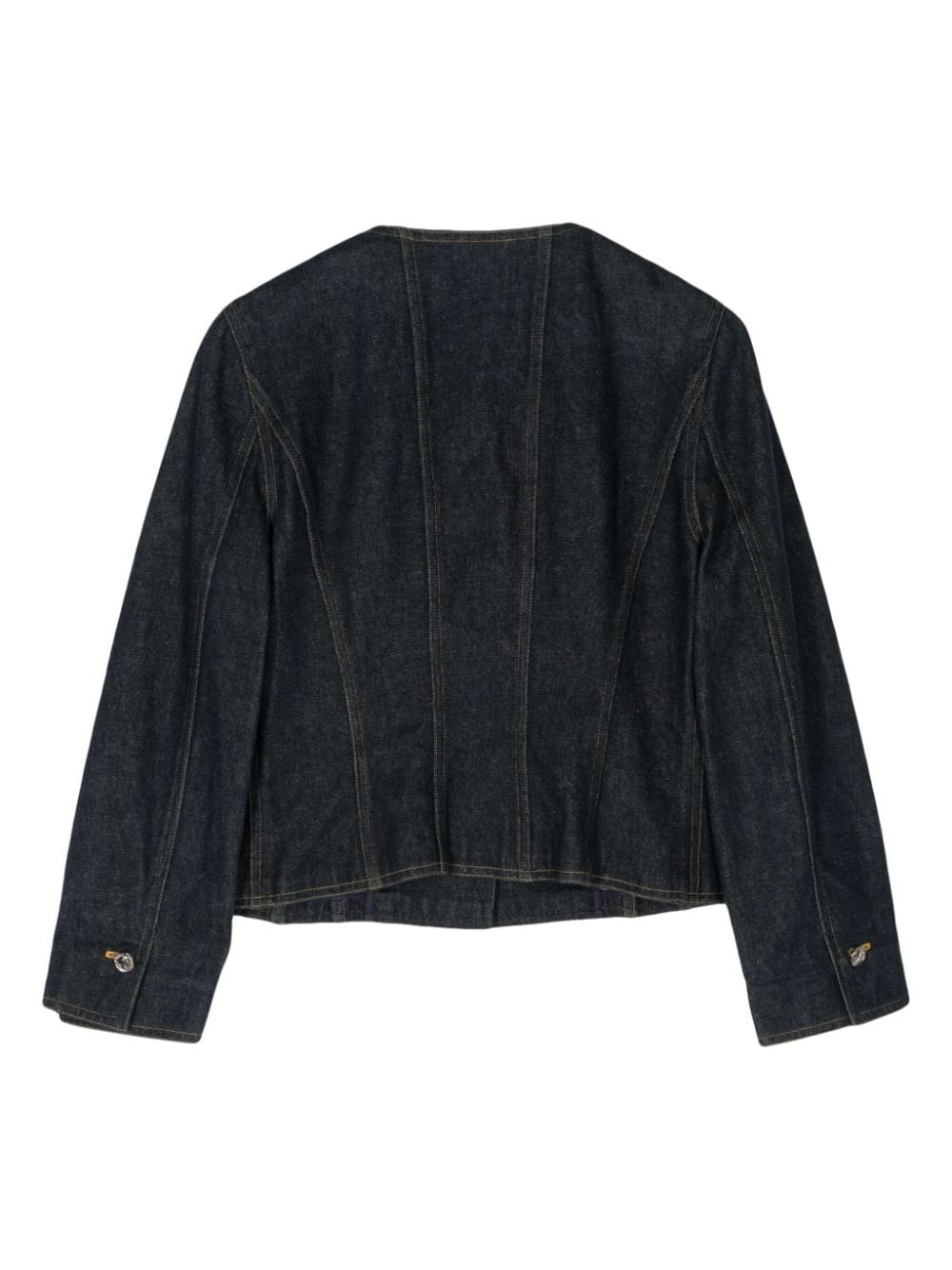 Image 2 of CHANEL Pre-Owned 1996 collarless denim jacket