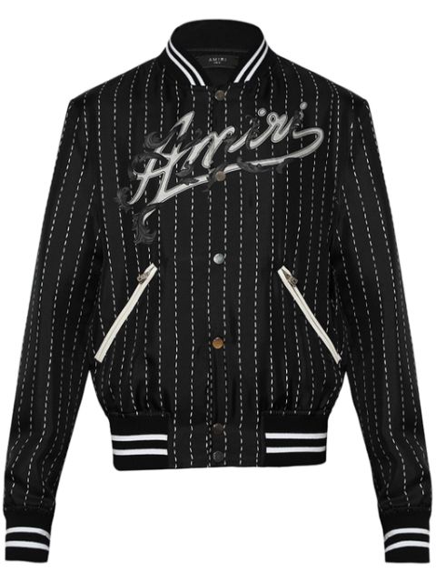 AMIRI filigree-detail silk bomber jacket