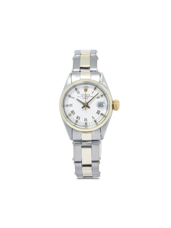 Rolex pre-owned Oyster Perpetual Date 26mm White FARFETCH PH