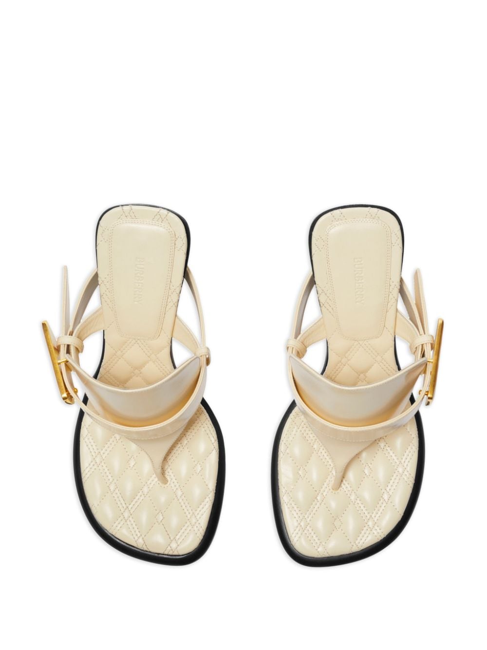 Shop Burberry Bay 100mm Leather Sandals In Neutrals