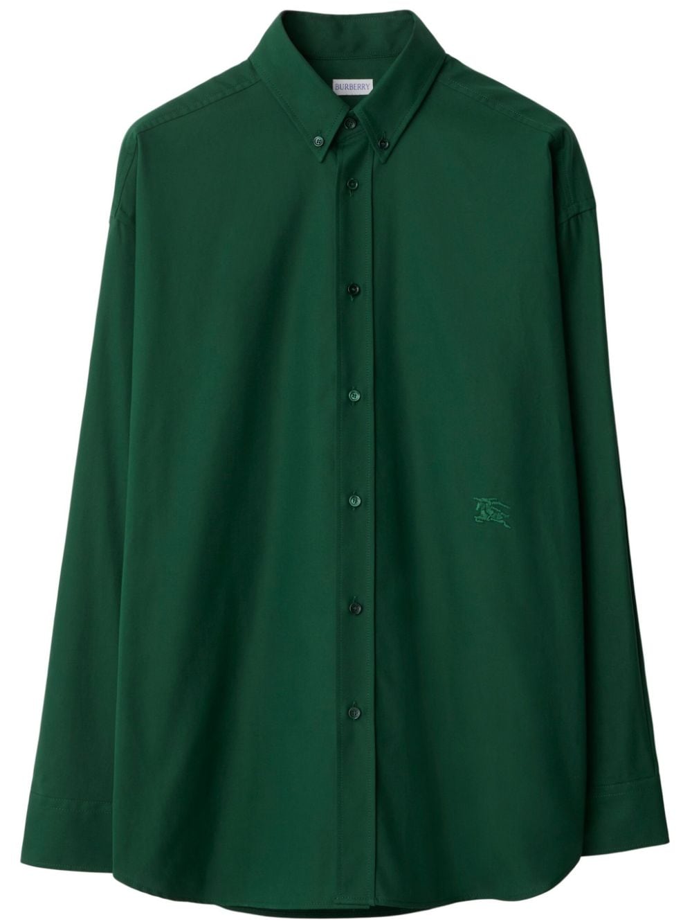 Burberry Ekd-embroidered Cotton Shirt In Green