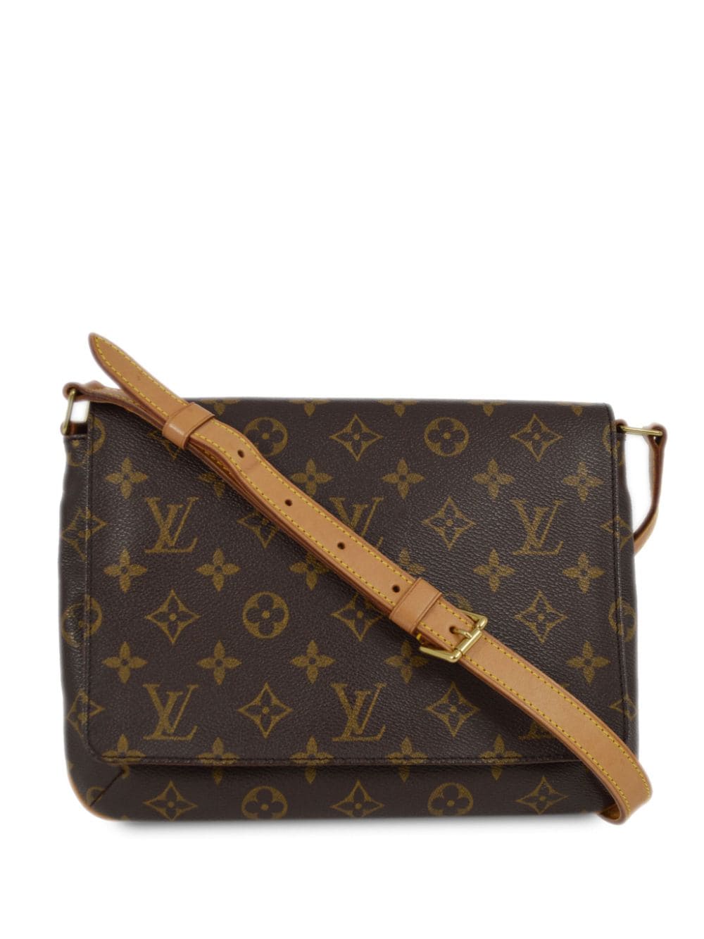 Pre-owned Louis Vuitton 2001 Musette Tango Shoulder Bag In Brown