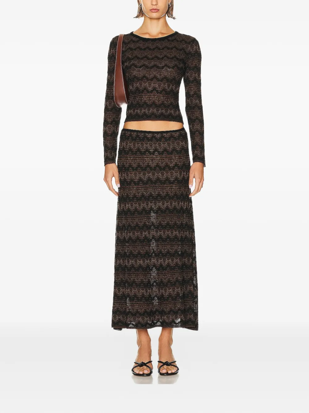 Christopher Esber Palais knitted midi skirt - Bruin