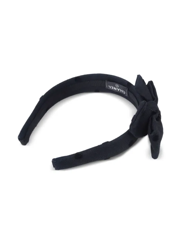 CHANEL ブラック リボン ヘアバンド