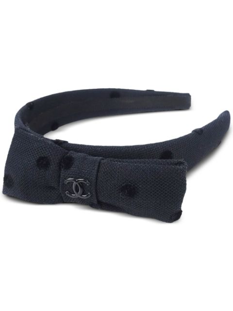 CHANEL 1990-2000 CC bow headband Women