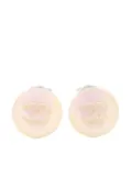 CHANEL Pre-Owned 2000 CC button clip-on earrings - White