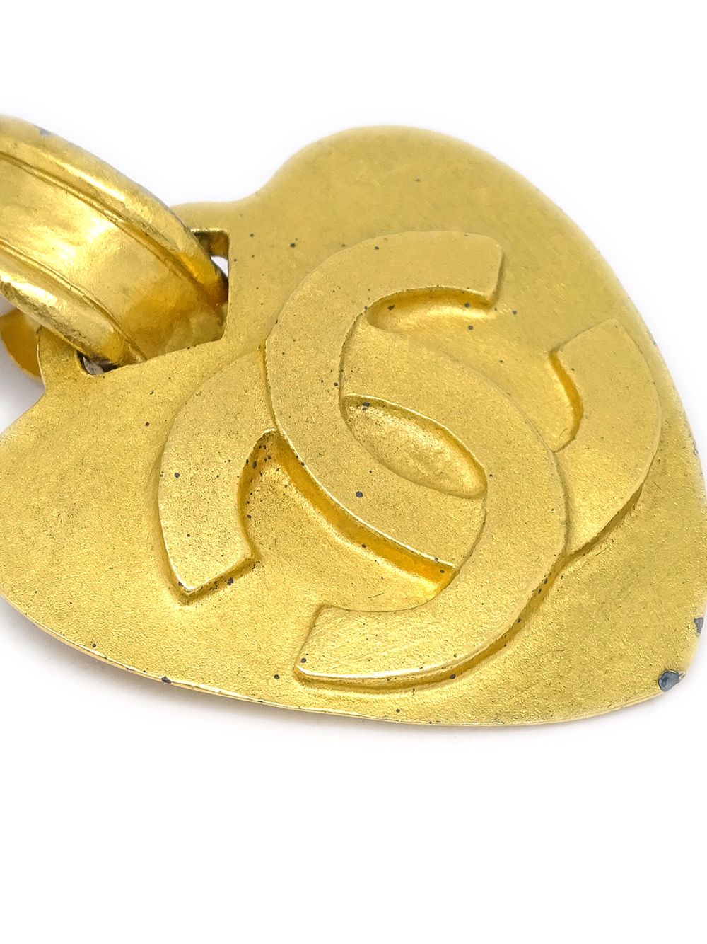 CHANEL Pre-Owned 1995 CC oorclips met logo - Goud