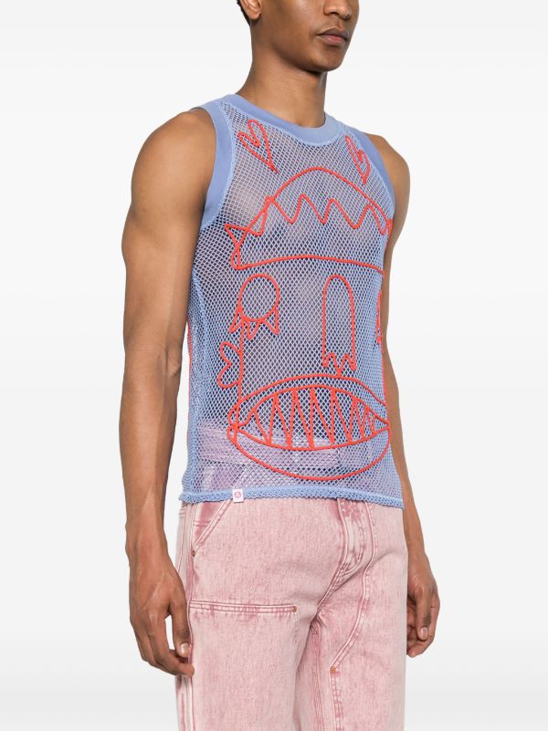 Charles Jeffrey Loverboy Embroidered Mesh Tank Top - Farfetch