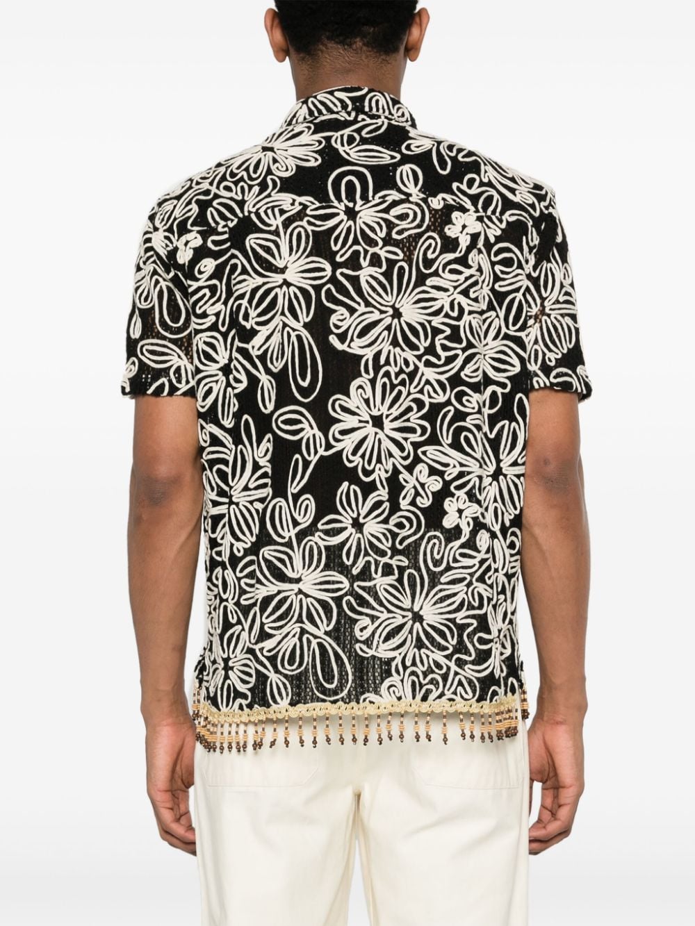 Shop Andersson Bell Floral-embroidered Shirt In Black