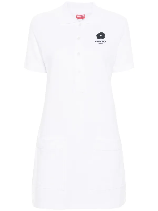 Kenzo Boke Flower motif Polo Dress White FARFETCH