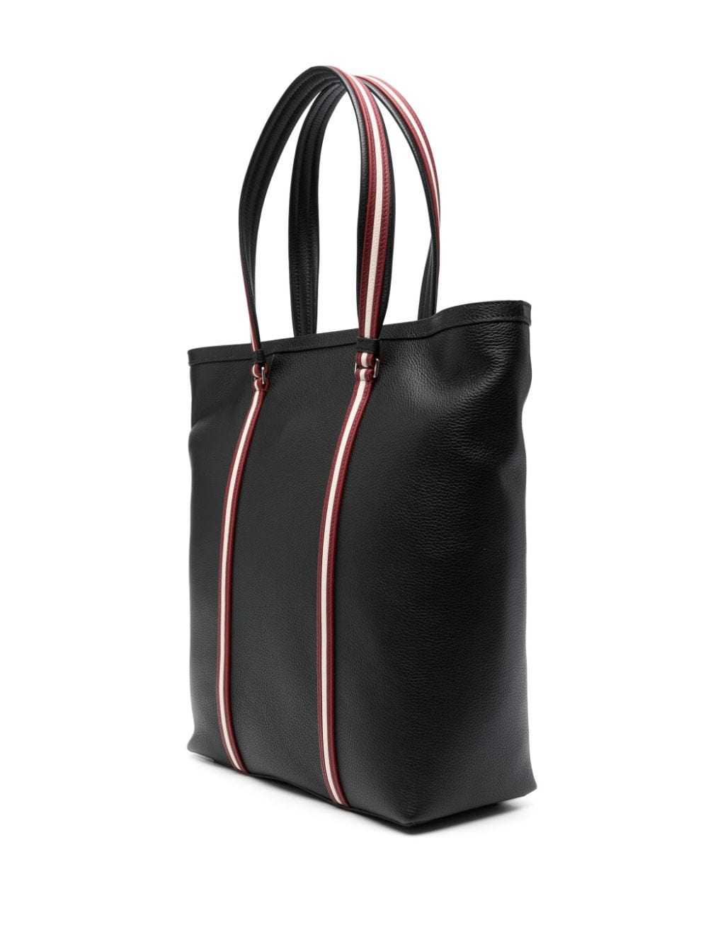 Shop Bally Code Grained Leather Tote Bag In Black