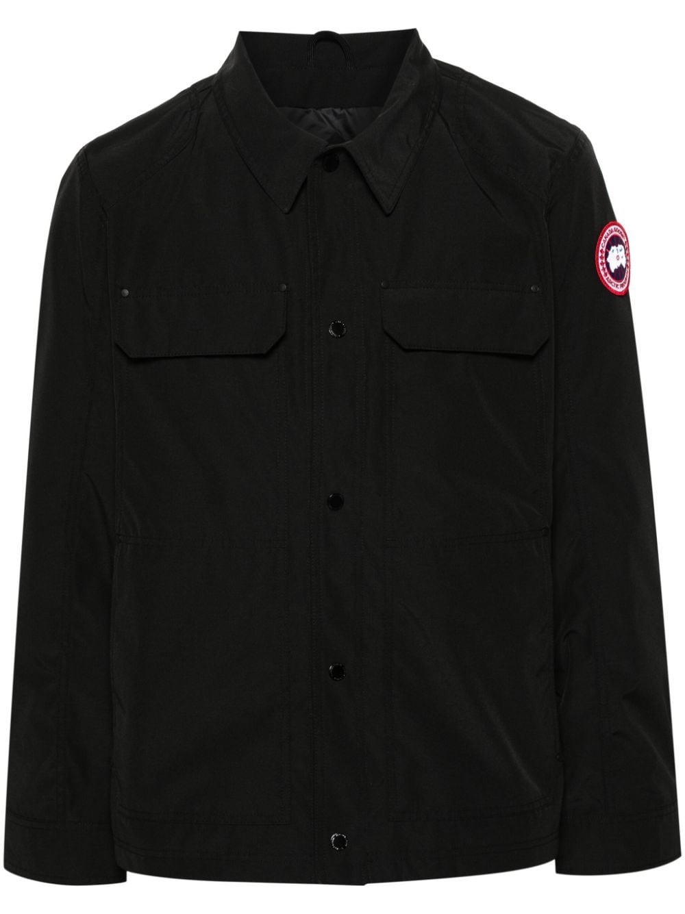 Shop Canada Goose Burnaby Chore Single-breasted Coat In Black