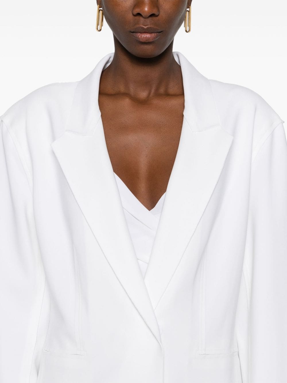 Shop Norma Kamali Easy Fit Blazer In White