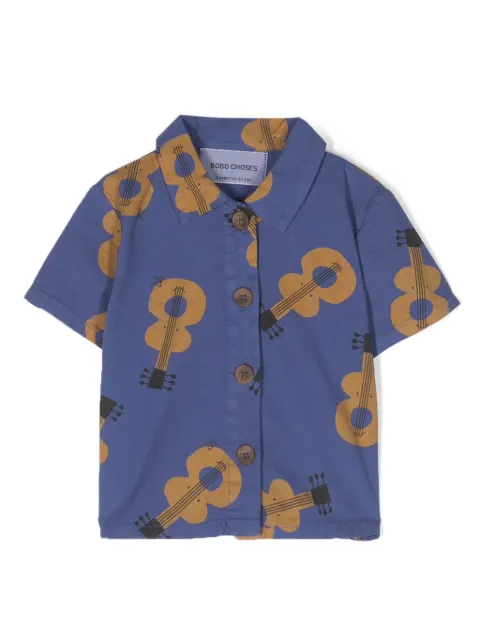 Bobo Choses guitar-print cotton shirt