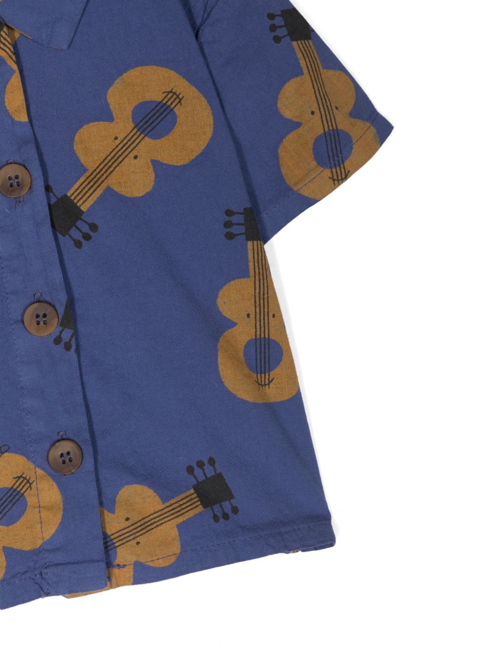 Shop Bobo Choses Guitar-print Cotton Shirt In Blue