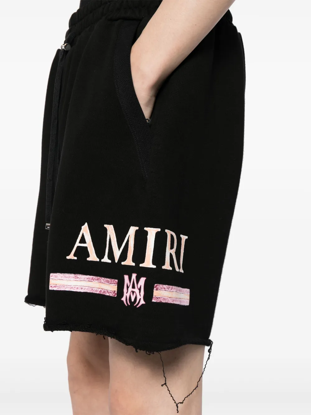 AMIRI Shorts met geborduurd logo Zwart