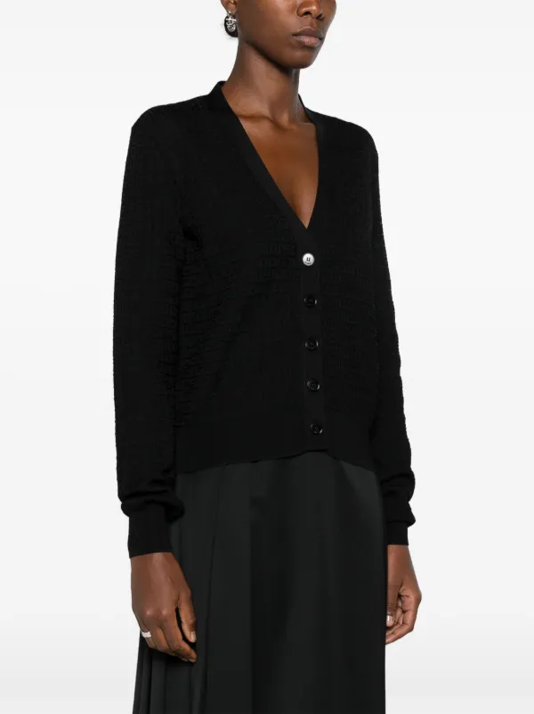 Givenchy 4G-jacquard V-neck Cardigan | Black | FARFETCH