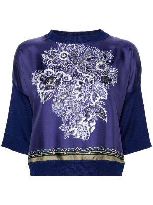 ETRO Plunging V-neck long-sleeve Shirt - Farfetch