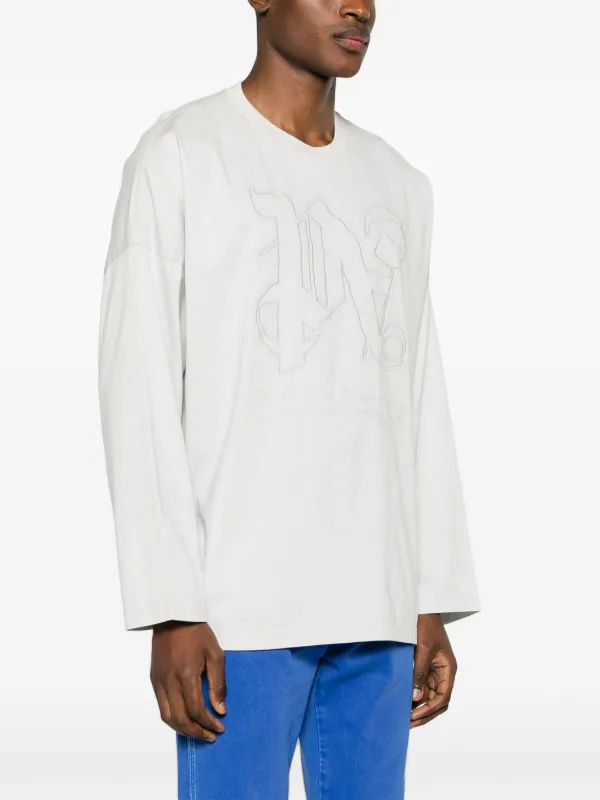 【関税込み】Palm Angels グレー モノグラム 長袖Tシャツ Palm Angels モノグラム Tシャツ | グレー | FARFETCH JP