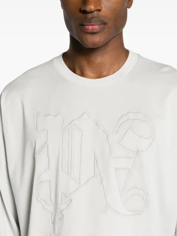 【関税込み】Palm Angels グレー モノグラム 長袖Tシャツ Palm Angels モノグラム Tシャツ | グレー | FARFETCH JP