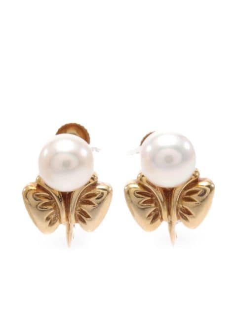 Christian Dior Pre-Owned 2000s 18kt yellow gold pearl earrings