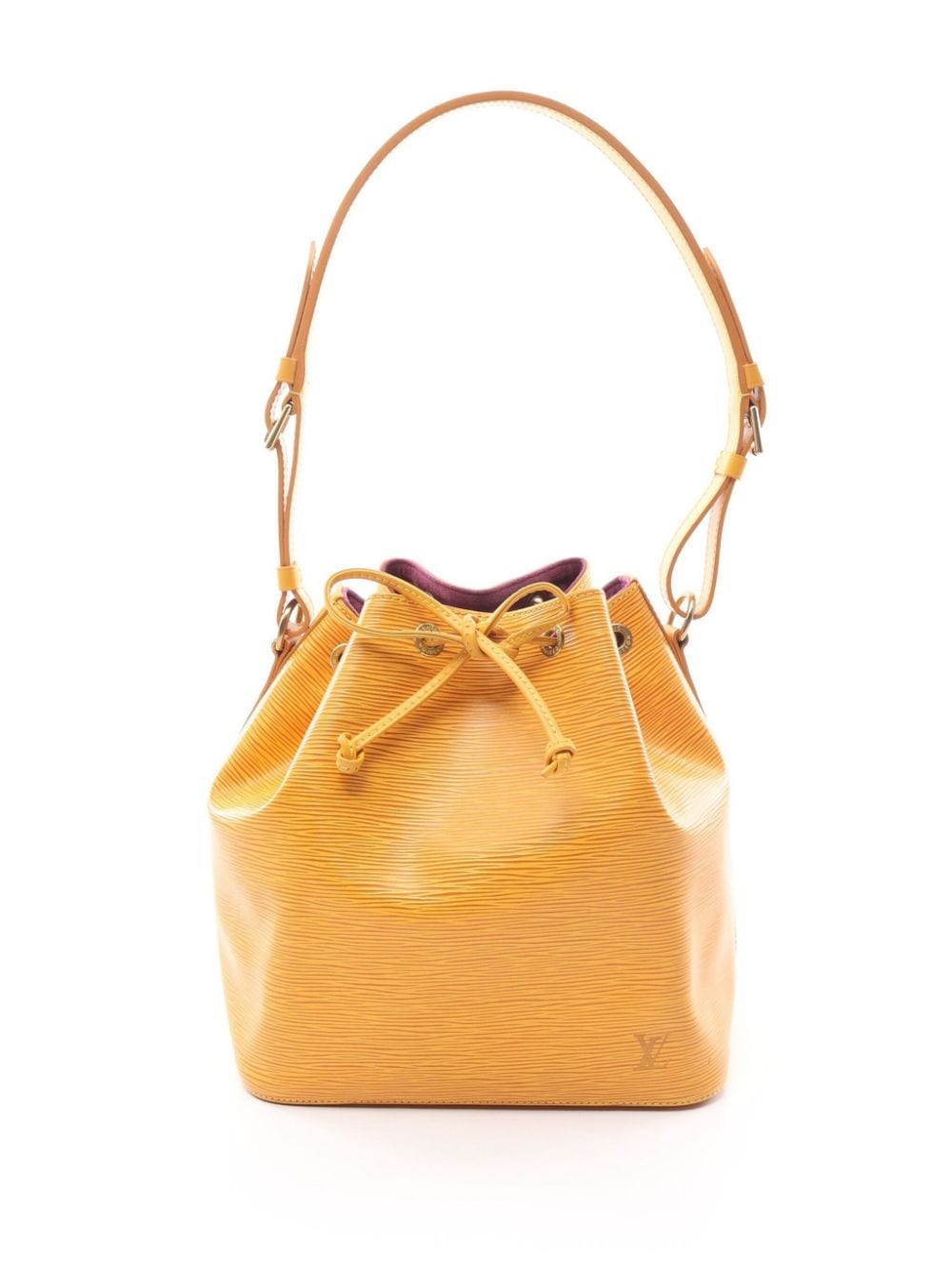 Pre-owned Louis Vuitton 1995 Petit Noé Bucket Bag In Yellow