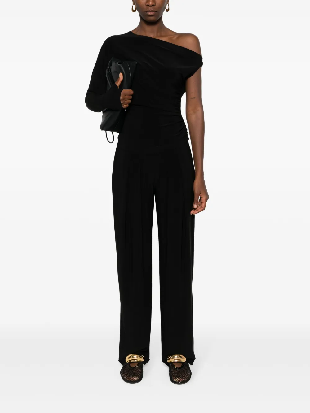 Norma Kamali low-waist tapered trousers - Zwart