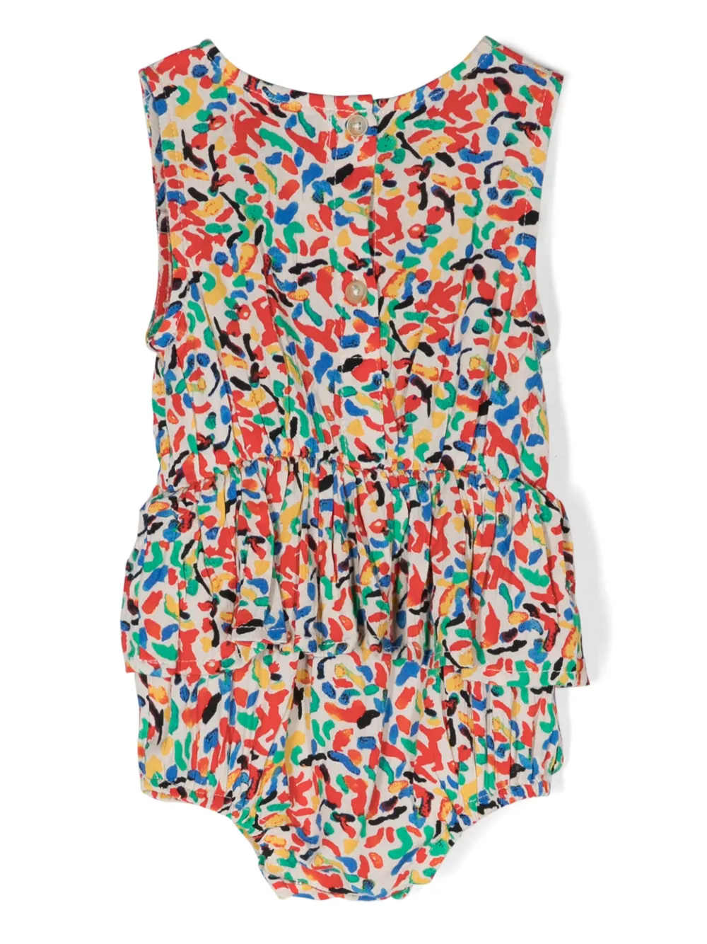 Bobo Choses Romper met ruches en print - Beige