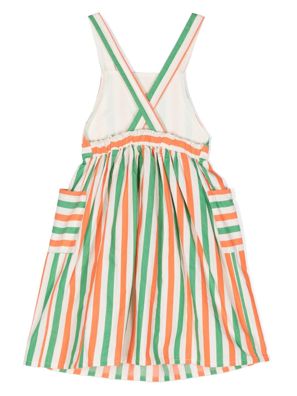 Shop Bobo Choses Striped Cotton Dress In Neutrals