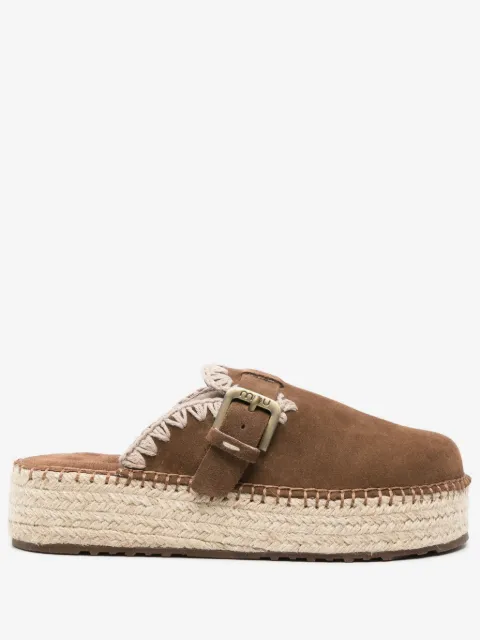 Mou buckled jute clog sandals