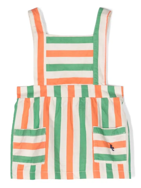 Bobo Choses striped cotton dungaree dress