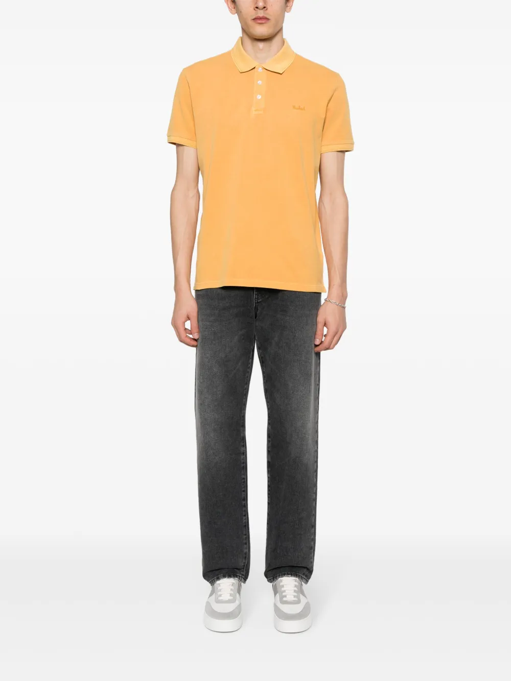 Woolrich logo-embroidered polo shirt - Geel