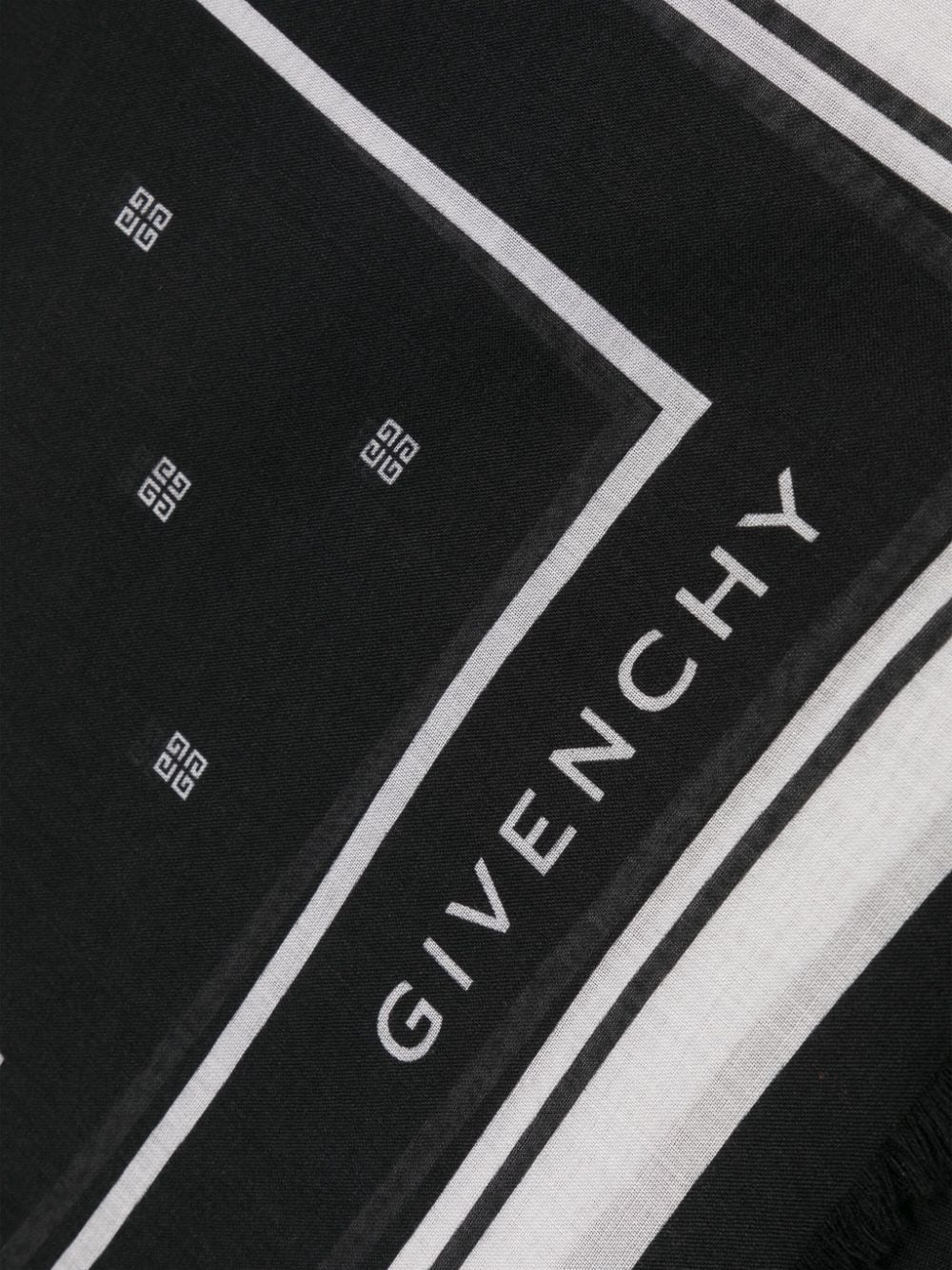 Givenchy 4G sjaal met gerafelde afwerking Zwart