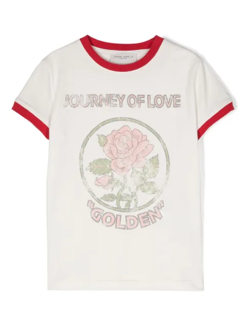 Golden Goose Kids Camiseta com estampa de rosas
