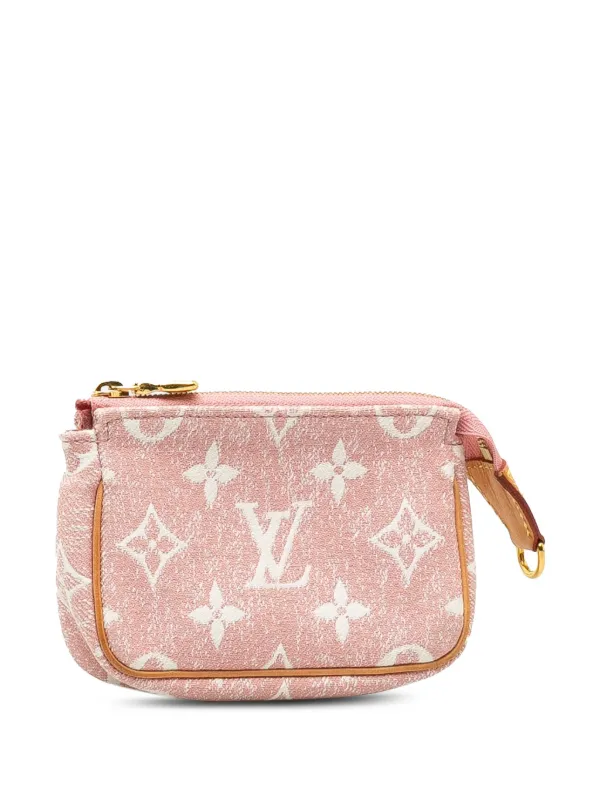 Louis Vuitton Pre Owned 2021 2023 micro Monogram Pochette Accessoires pouch women Denim One Size Pink