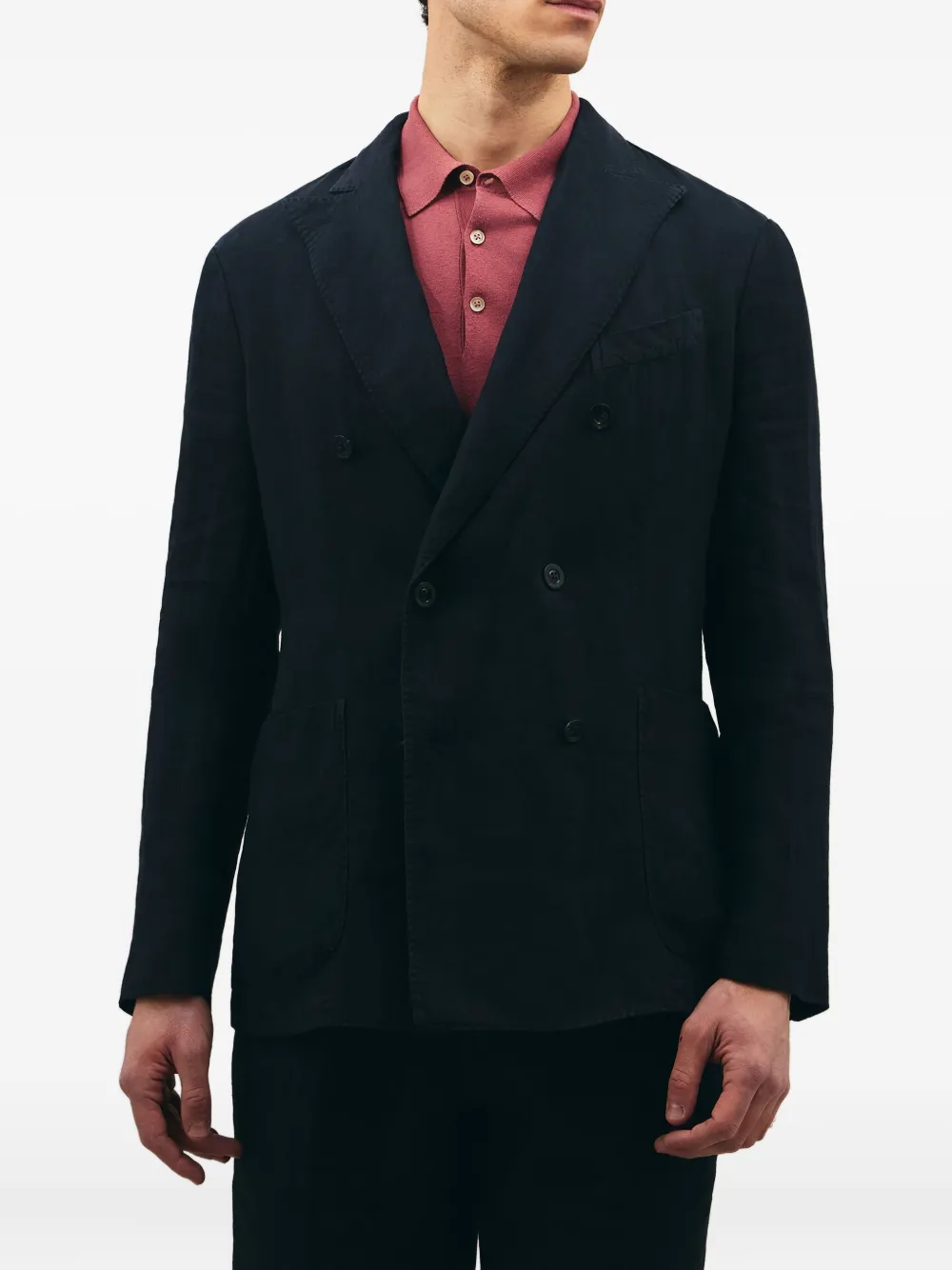 Boglioli double-breasted patch-pocket suit Blauw